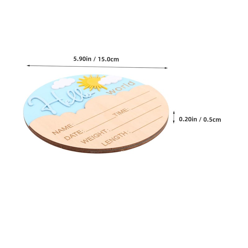 Gender Neutral Newborn Photo Plaque Smooth Finish Safe Handling Nursery Decor - Image 2